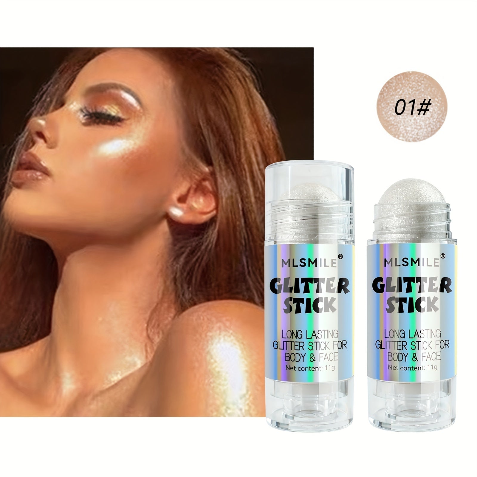 Unisex Body Highlight Stick Glitter Makeup Long-Lasting Shimmer