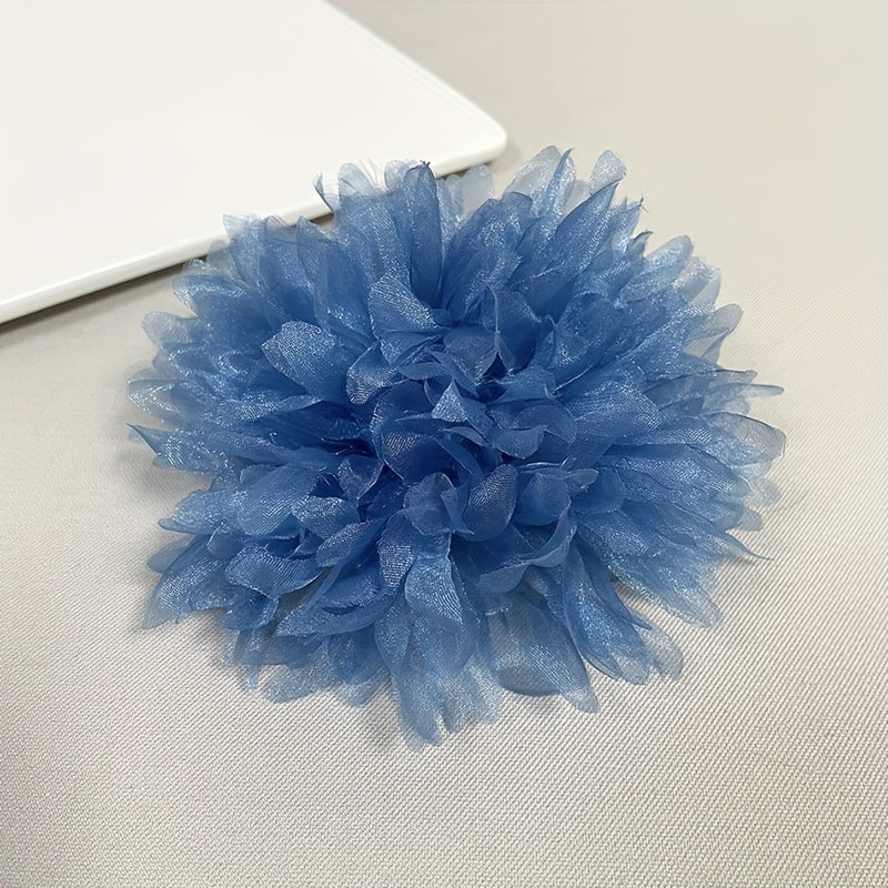 Одна большая ручная брошь-булавка для женщин, элегантная тканевая лацканная булавка с цветочным дизайном, стильный аксессуар для жакетов и платьев - включает 1 штуку