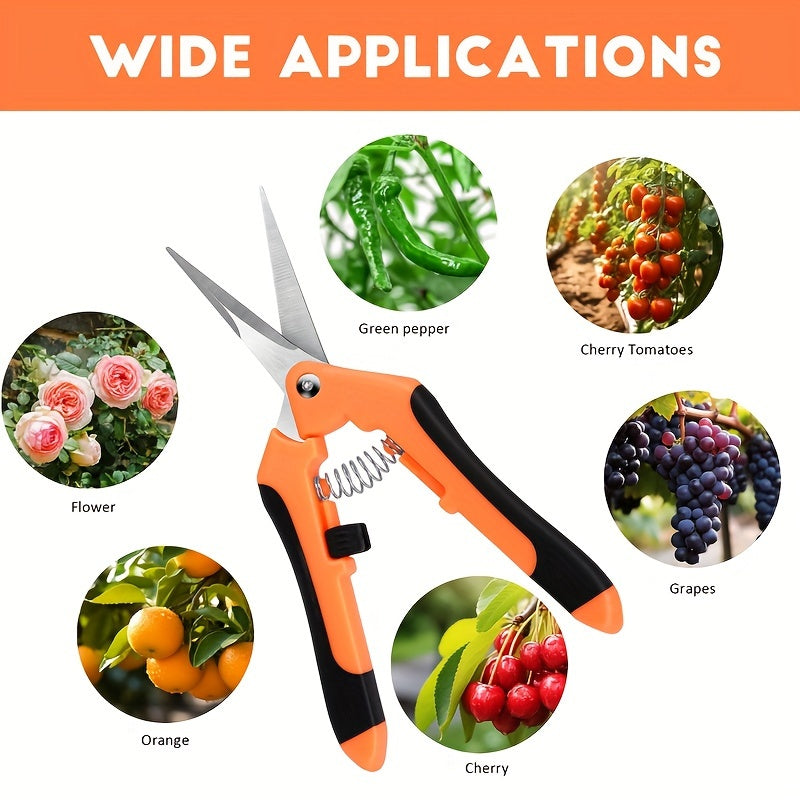 Set of 3 Gardening Tools Stainless Steel Pruning Shears Scissors for Trimming