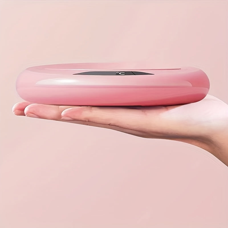 Pink USB Coffee Warmer with Copper Rose Design, 3 Temp Settings