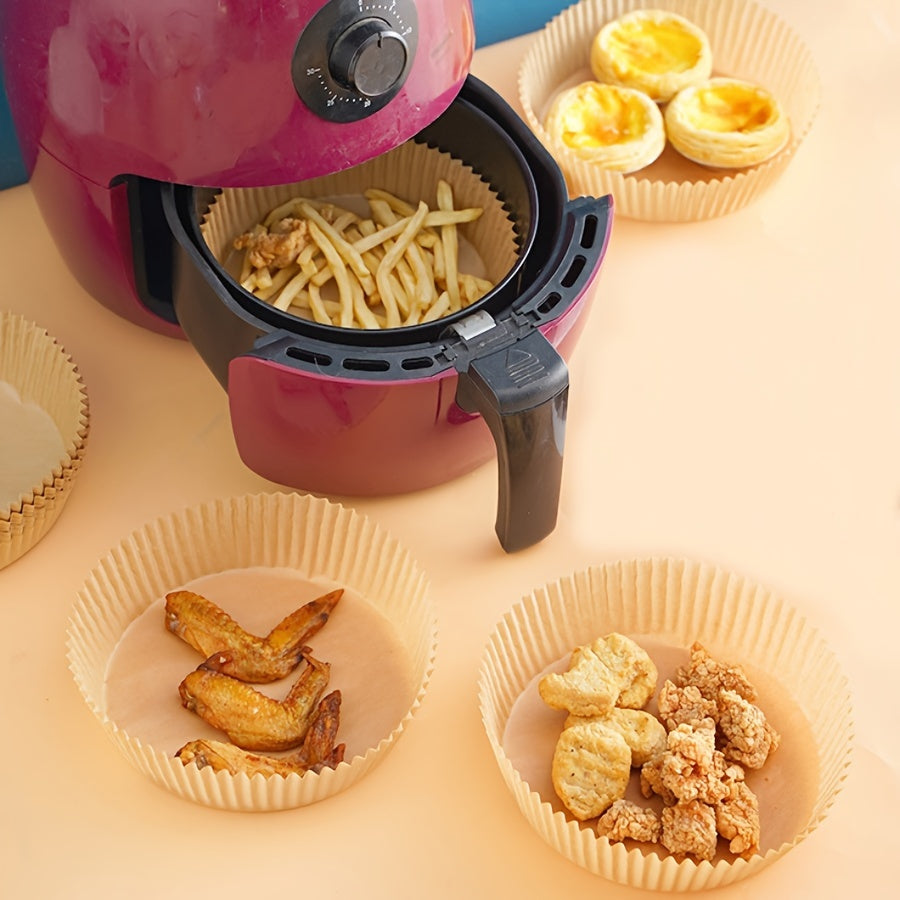 50 dona yopishmaydigan havo frayer uchun qog'ozlar, pishirish, grill qilish, suv o'tkazmaydigan, yog'ga chidamli