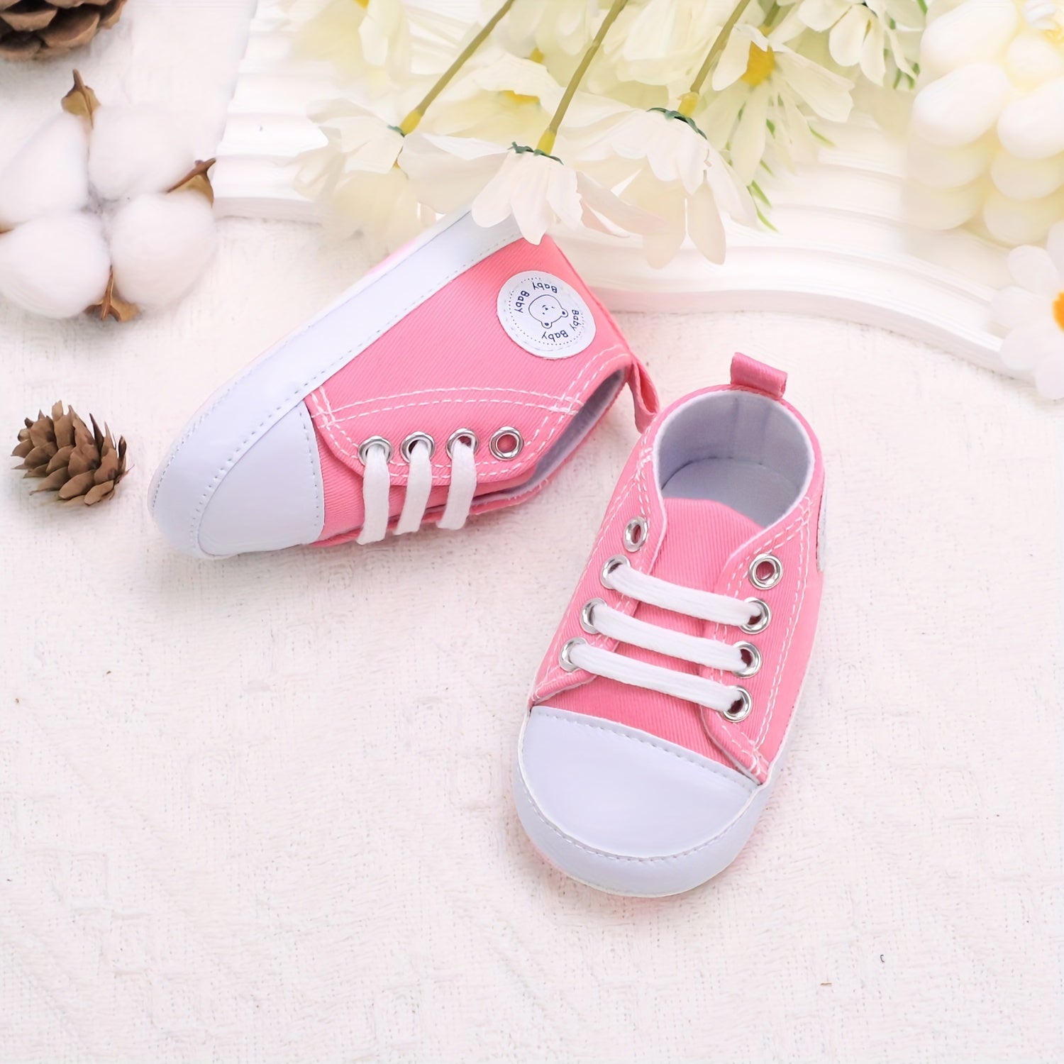 Baby Boys Canvas Sneakers Low Top Spring Fall Casual Non-Slip Lightweight Shoes