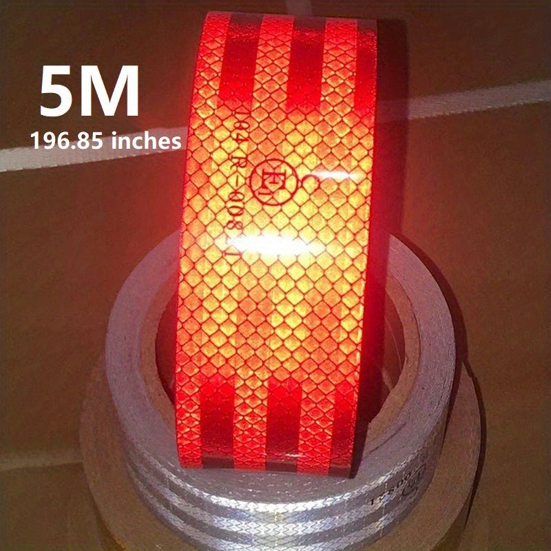 Avtomobil uchun reflektiv ogohlantirish lentasi Qizil va Oq 1m/5m Xavfsizlik chizig'i Reflektiv qoplama