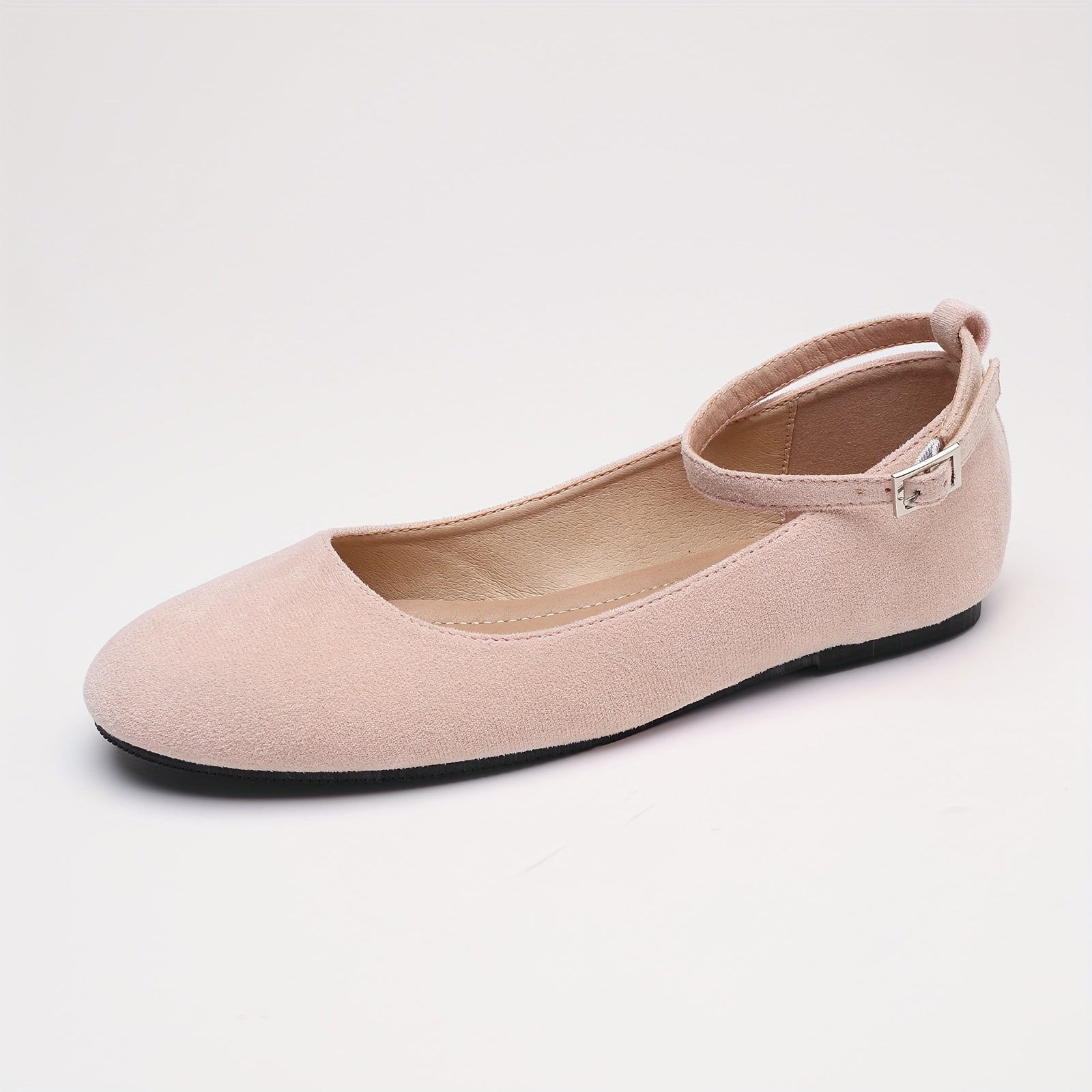 Women's Lightweight Ballet Flats with Ankle Strap, Round Toe, All-Season Comfort