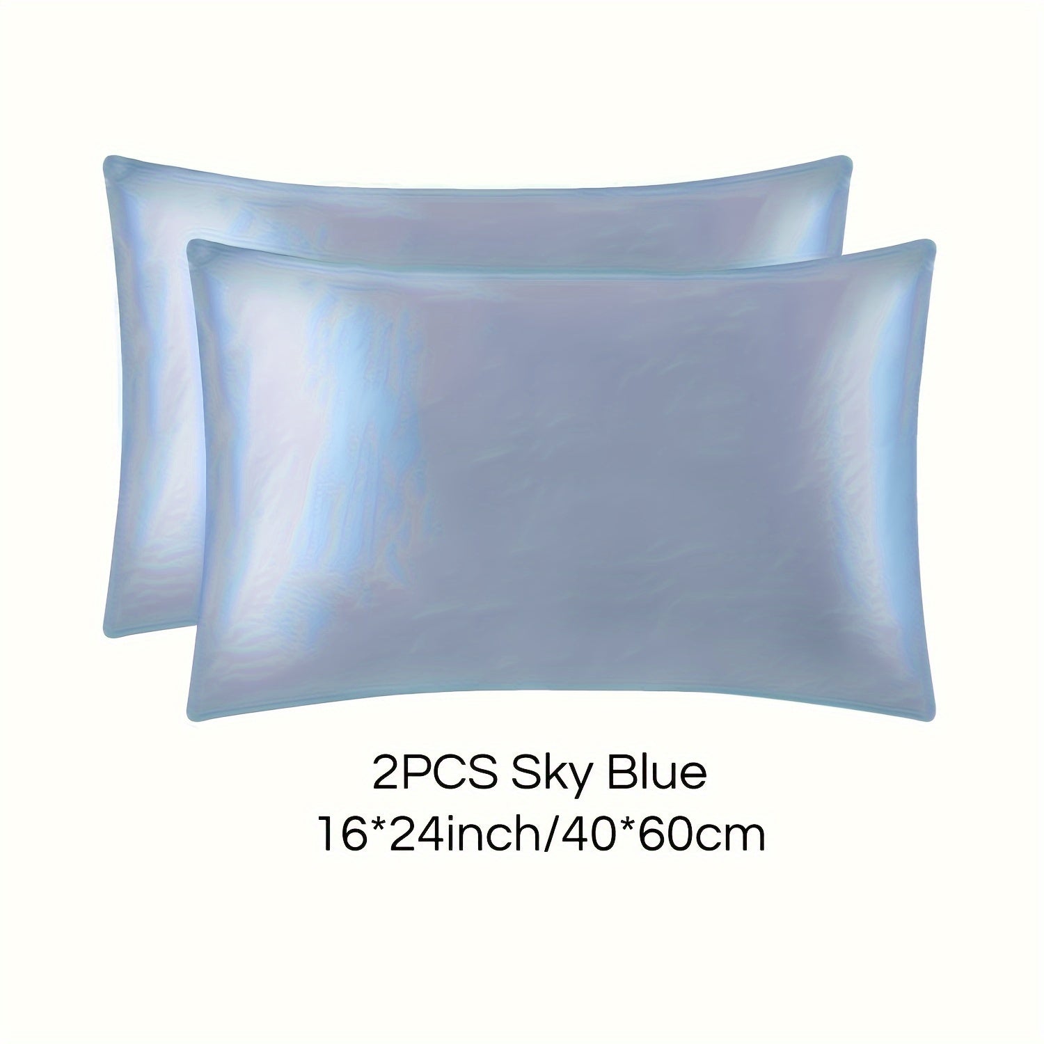 Set of 2 Mulberry Silk Pillowcases Hypoallergenic Satin Weave Solid Color Invisible Zipper Machine Washable Skin Hair Care