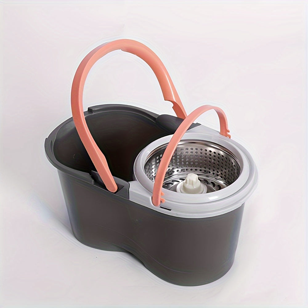 Spin Mop and Bucket Set with 3 Replacement Heads, Stainless Steel, Wet and Dry Cleaning