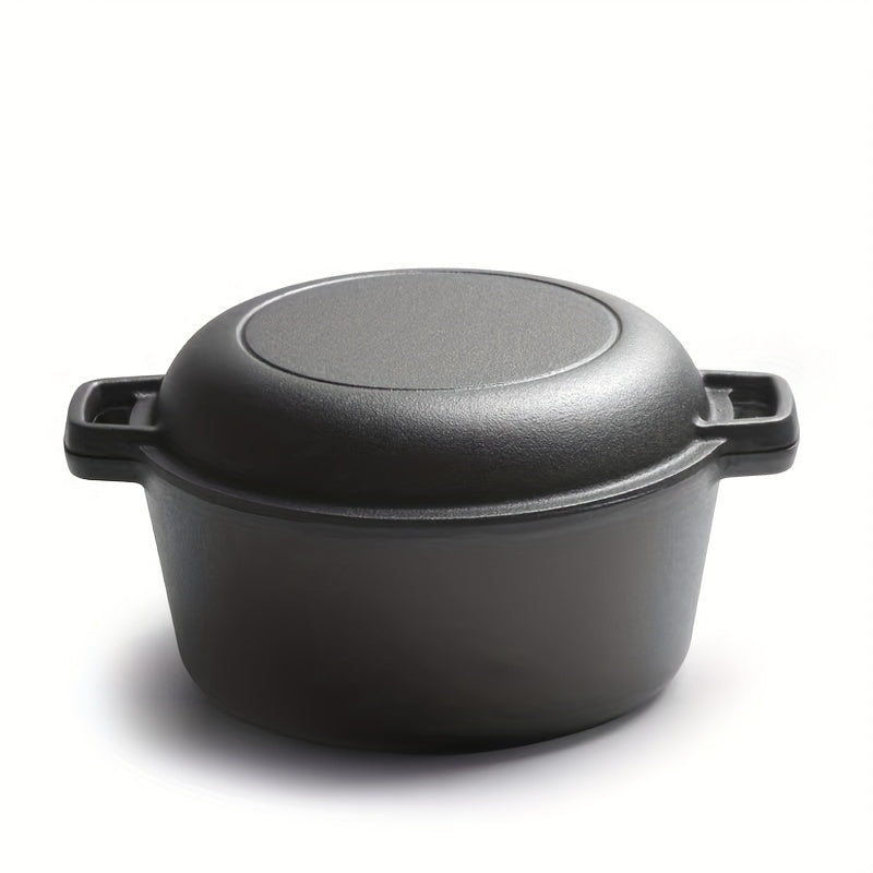 Cast Iron Skillet 26cm Uncoated Thickened for Outdoor Cooking and BBQ