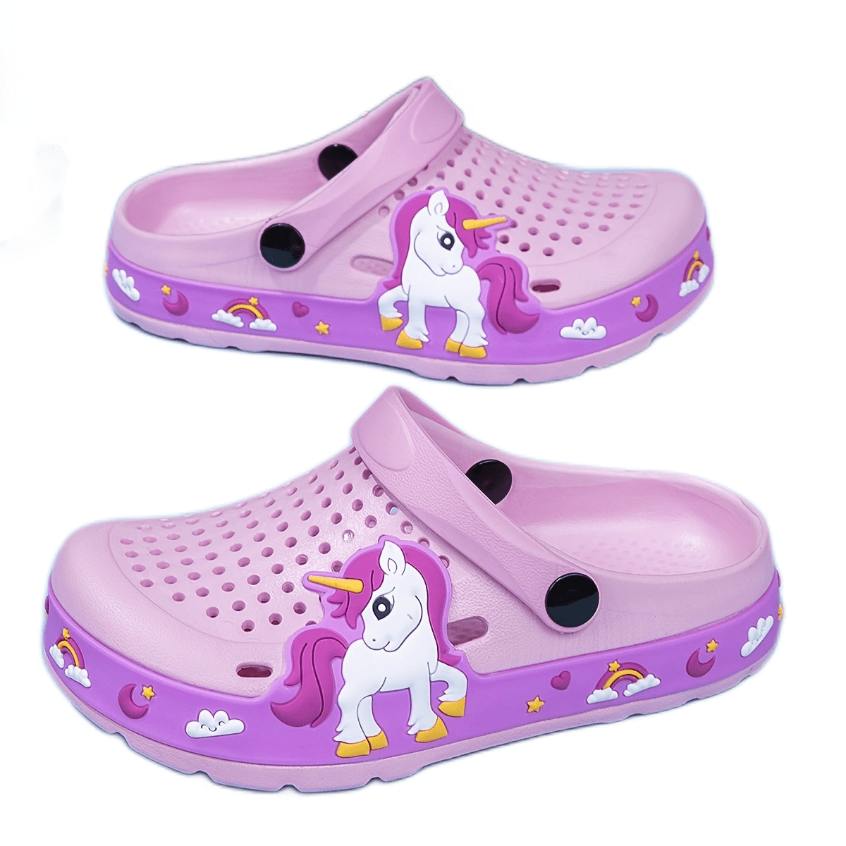 Girls' Summer Unicorn Slip-On Sandals Lightweight EVA Casual Beach Shoes