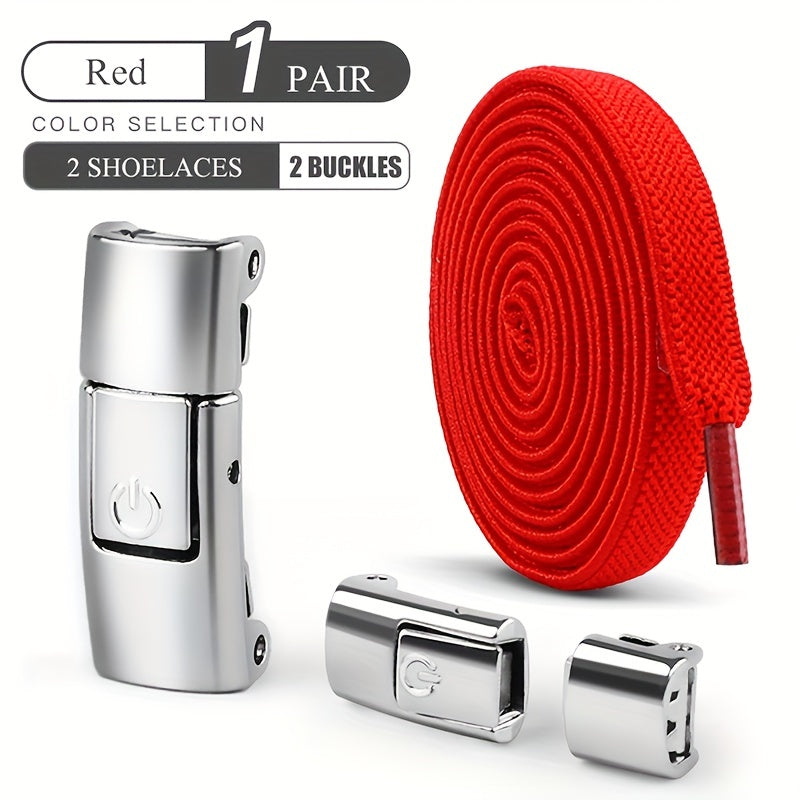 Elastic Shoelaces Set for Sneakers and Canvas Shoes Lightweight Solid Color