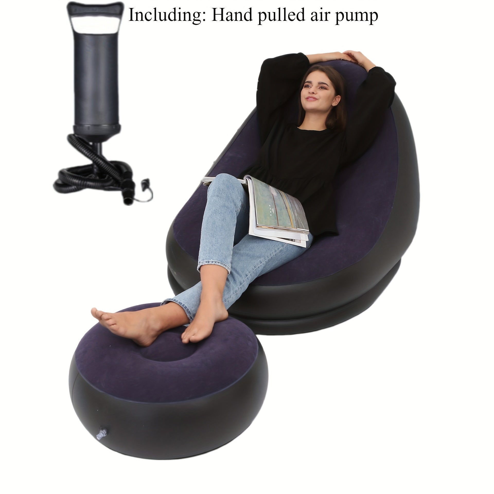 Tashqarida dam olish uchun 2 ta havzali dam olish kreslolari va oyoq uchun stul bilan yig'iladigan divan