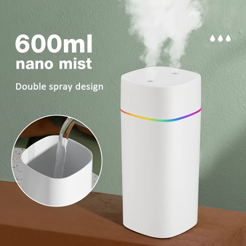 Silent Double Spray Humidifier for Home Bedroom Car Open Water Tank Less Than 1L