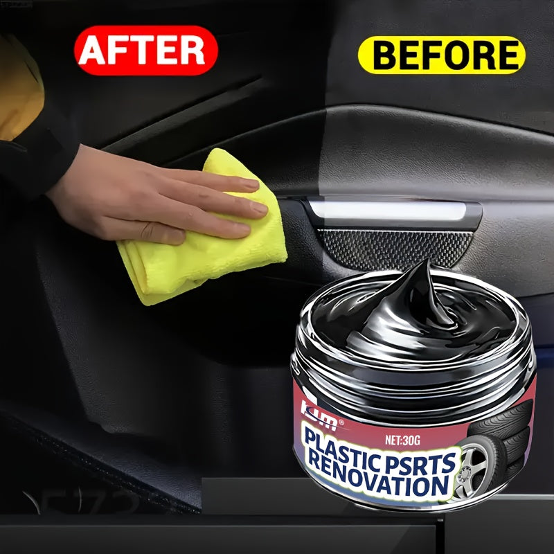 30g Plastic Car Polish Paste for Interior, Tire Gloss, Scratch Repair