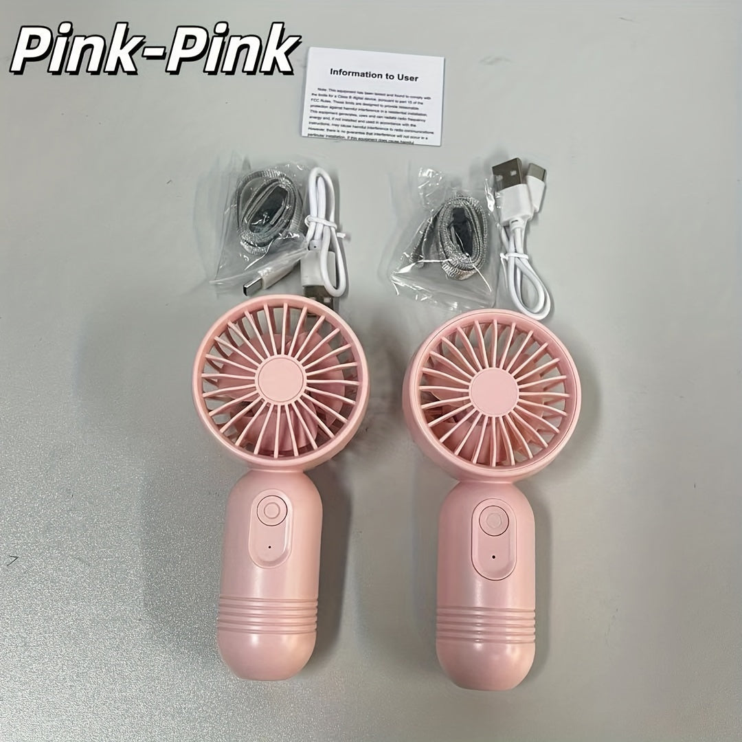 Hanging Neck Fans Set of 2 Portable USB Rechargeable Personal Fans for Outdoor Travel