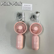 Hanging Neck Fans Set of 2 Portable USB Rechargeable Personal Fans for Outdoor Travel