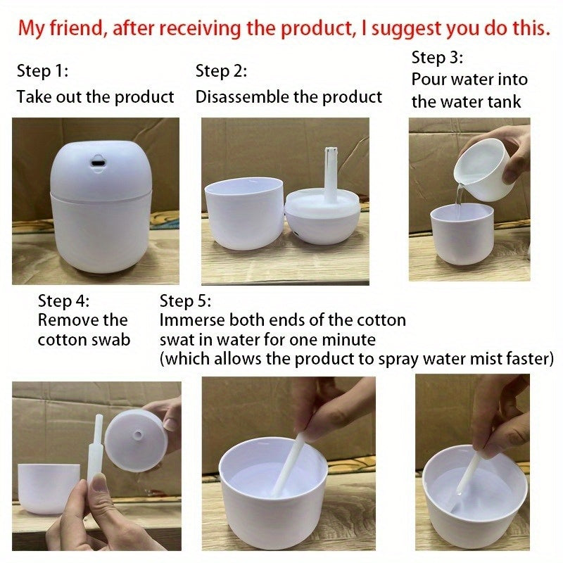 Mini Portable Cool Mist Humidifier with Aroma Diffuser for Car Office Bedroom