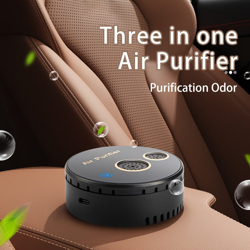 Compact 3-in-1 USB Air Purifier for Odor Removal in Small Spaces No Battery