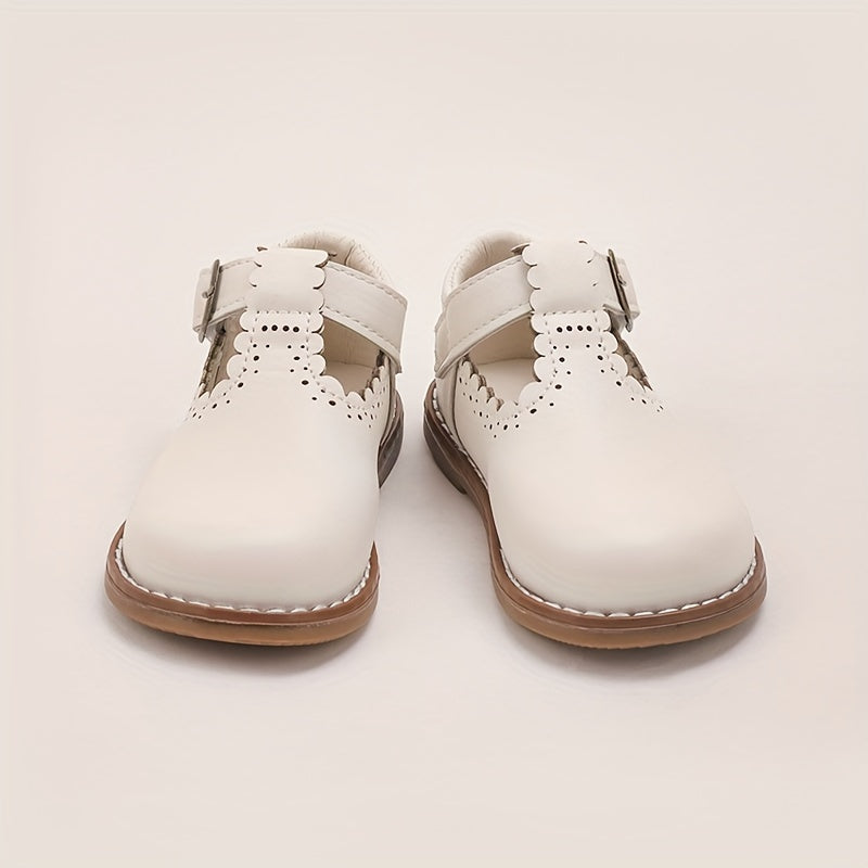 Girls' Mary Jane Shoes Low Top Solid PU Rubber Block Heel for Young Princesses