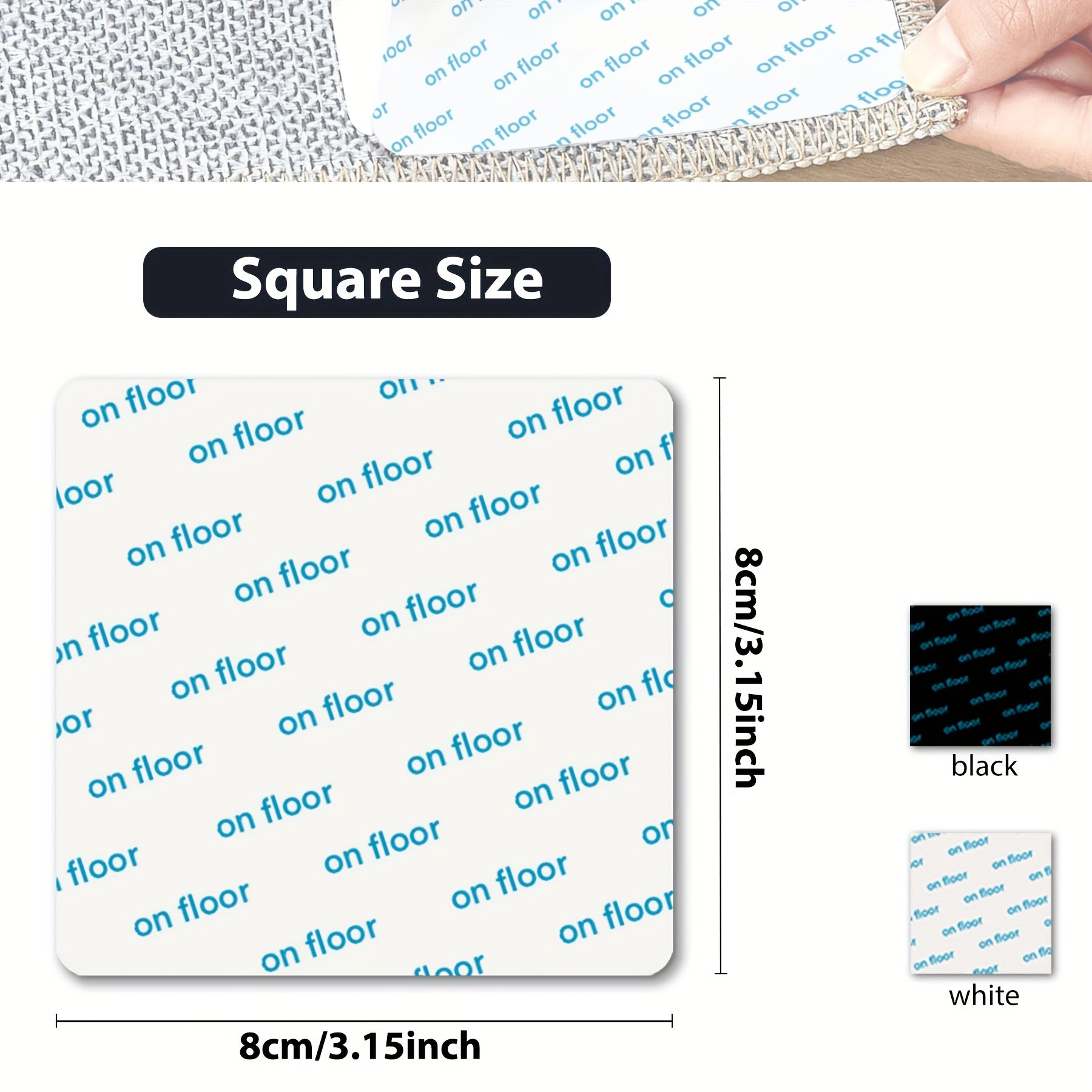 Set of 4/8 Anti-Slip Rug Gripper Pads 3.15x3.15 Inches for Hardwood Floors