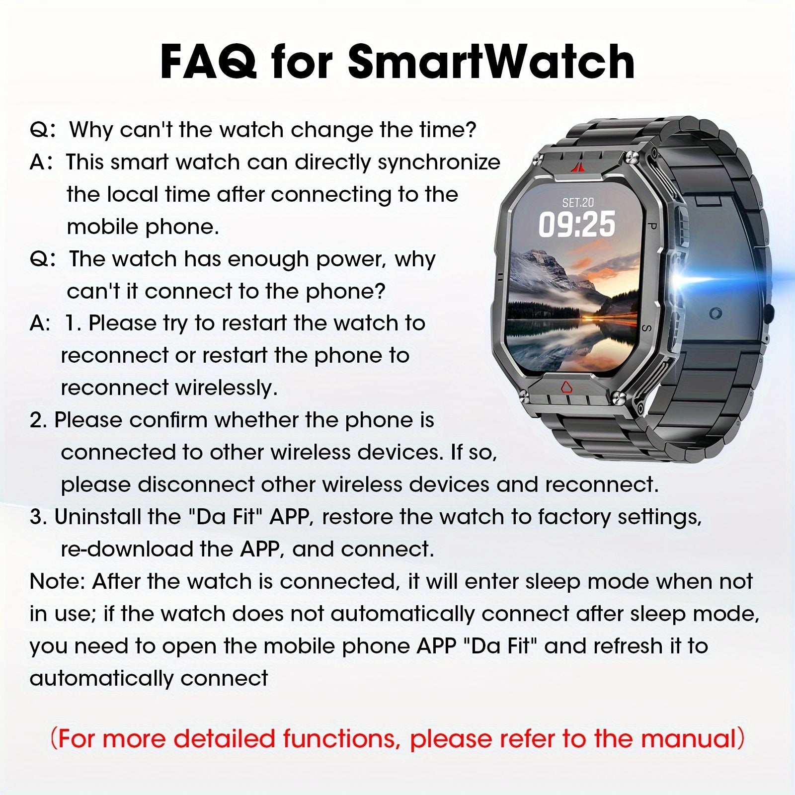 Smart Watch 2.1 Inch AMOLED Fitness Tracker with Long Battery and Sports Modes