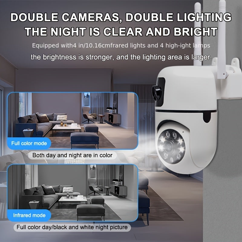 беспроводная 355° HD камера для домашней безопасности с 720p видео, Wi-Fi, удалённое наблюдение