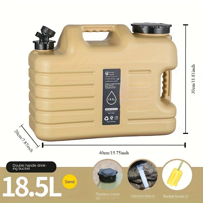 Portable Water Container 1-Piece Plastic with Spigot for Camping Home Car