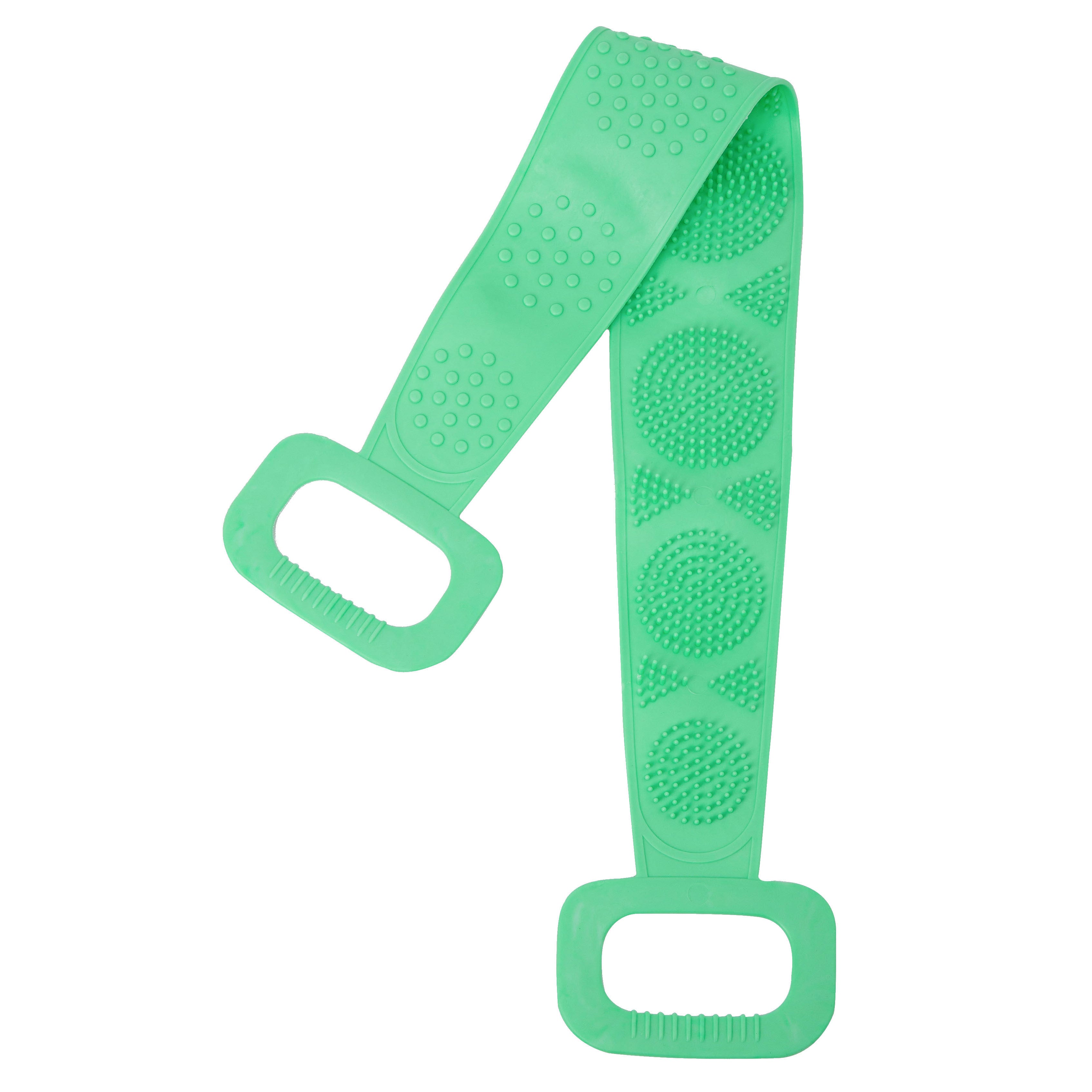 Cepillo de baño de silicona exfoliante con esponja para la ducha y mango largo