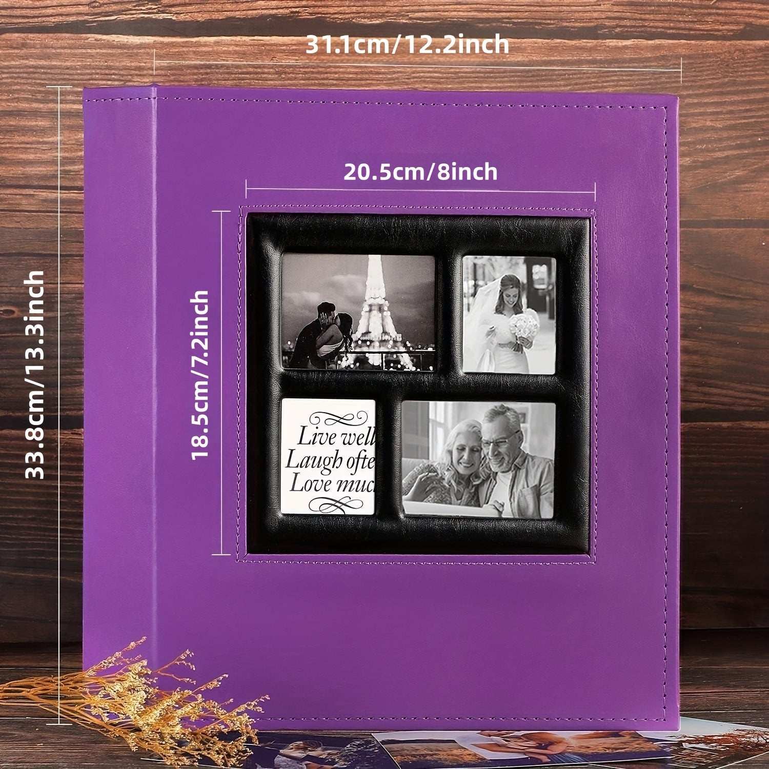 Faux Leather Photo Album Holds 500 4x6 Photos Family Wedding Travel Memory Book