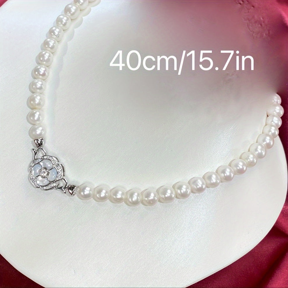 Zarif Shirin Su Pearl Marjon - 925 Sterling Kumushdan tayyorlangan, Partiyalar va Festival uchun ajoyib, Mukammal Sevgi Kuni sovg'asi