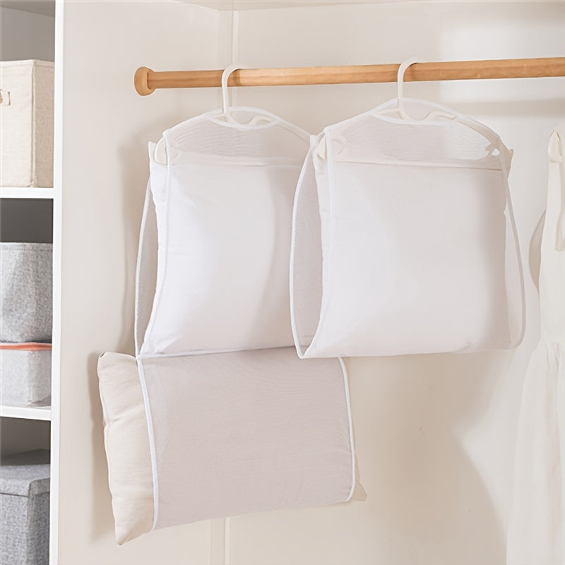 Red de secado de almohadas de poliéster blanco para almacenamiento colgante exterior