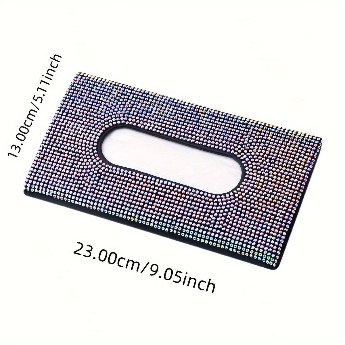 Car Tissue Box with Glitter Rhinestones and PU Leather for Car Sun Visor Storage