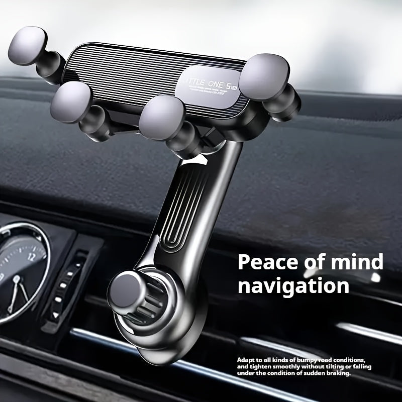 Waterproof ABS Car Phone Mount with Gravity Lock Anti-Shake Adjustable Air Vent Grip