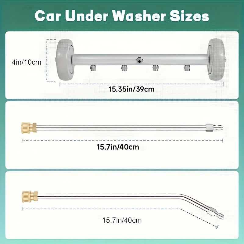 Conjunto de limpiador de agua a alta presión con doble función para chasis de coche y lavado a presión de 16 pulgadas