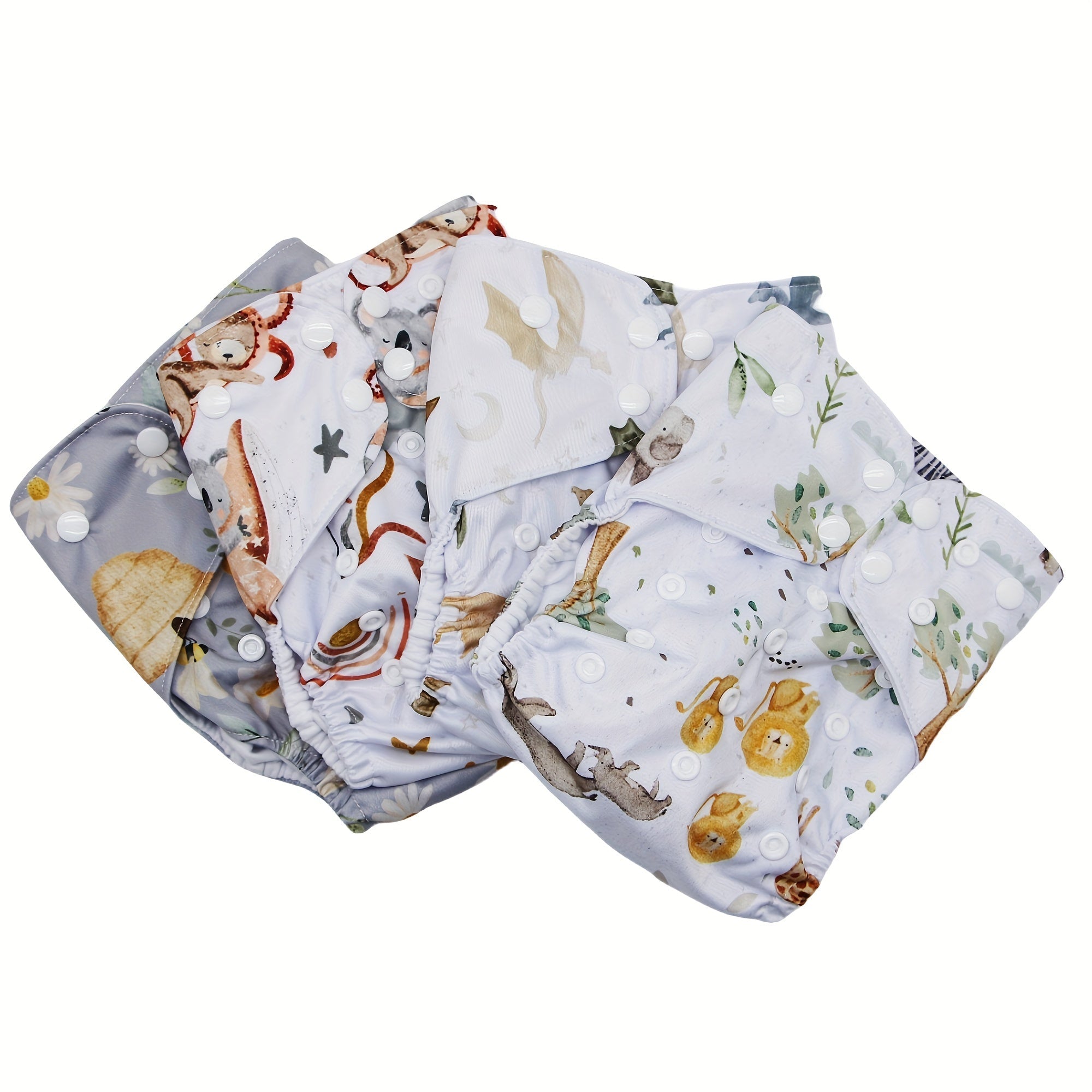 Reusable Waterproof Cloth Diapers for Infants to Toddlers 3-15kg Adjustable