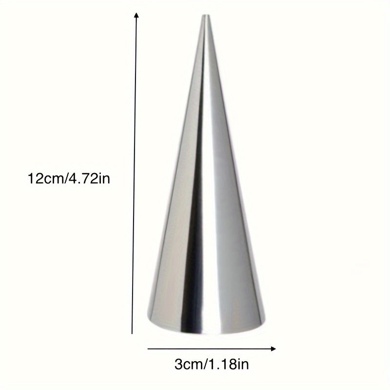 Set of 3 Stainless Steel Cone Pastry Molds for Croissants and Spiral Breads