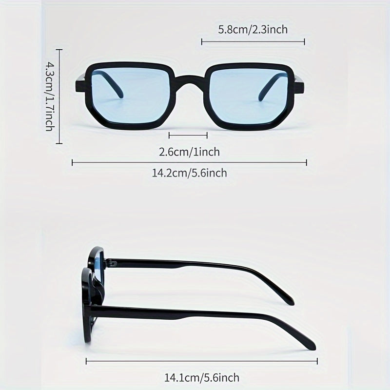 Gafas de sol de montura cuadrada para mujer con lentes con gradiente, protección UV, bisagras de metal resistentes para fiestas y uso diario