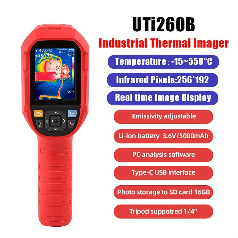 Thermal Imager Leak Detection Infrared Camera 256x192 25Hz Rechargeable Battery