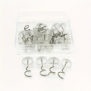 Sofa Cover Fixing Clips Set of 24 and 12 Twist Nails for Edge Securing Transparent Spiral Needle Bed Skirt