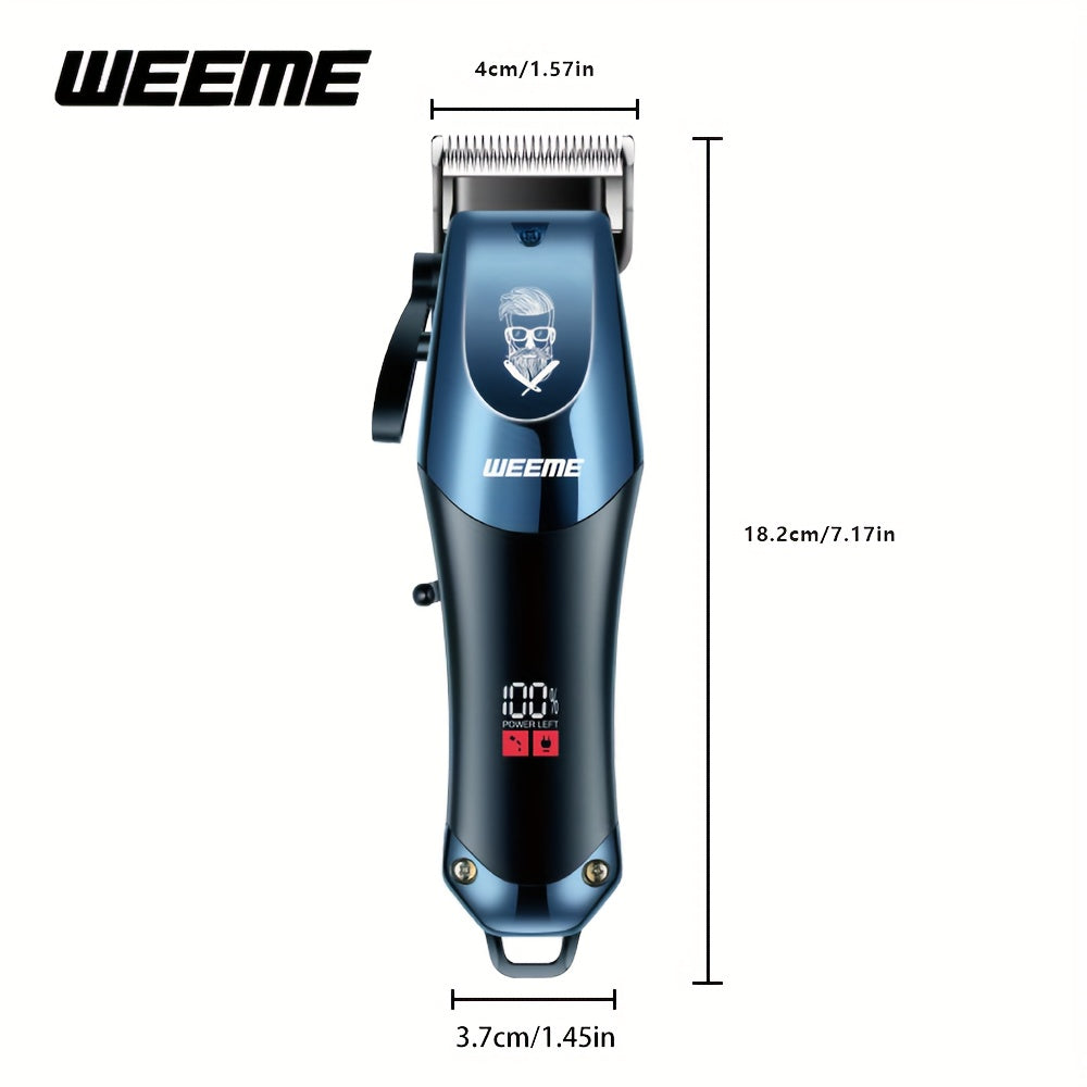 Electric Hair Clipper USB Rechargeable Quiet Hair Trimmer with Limit Combs and One-Touch Length Adjustment