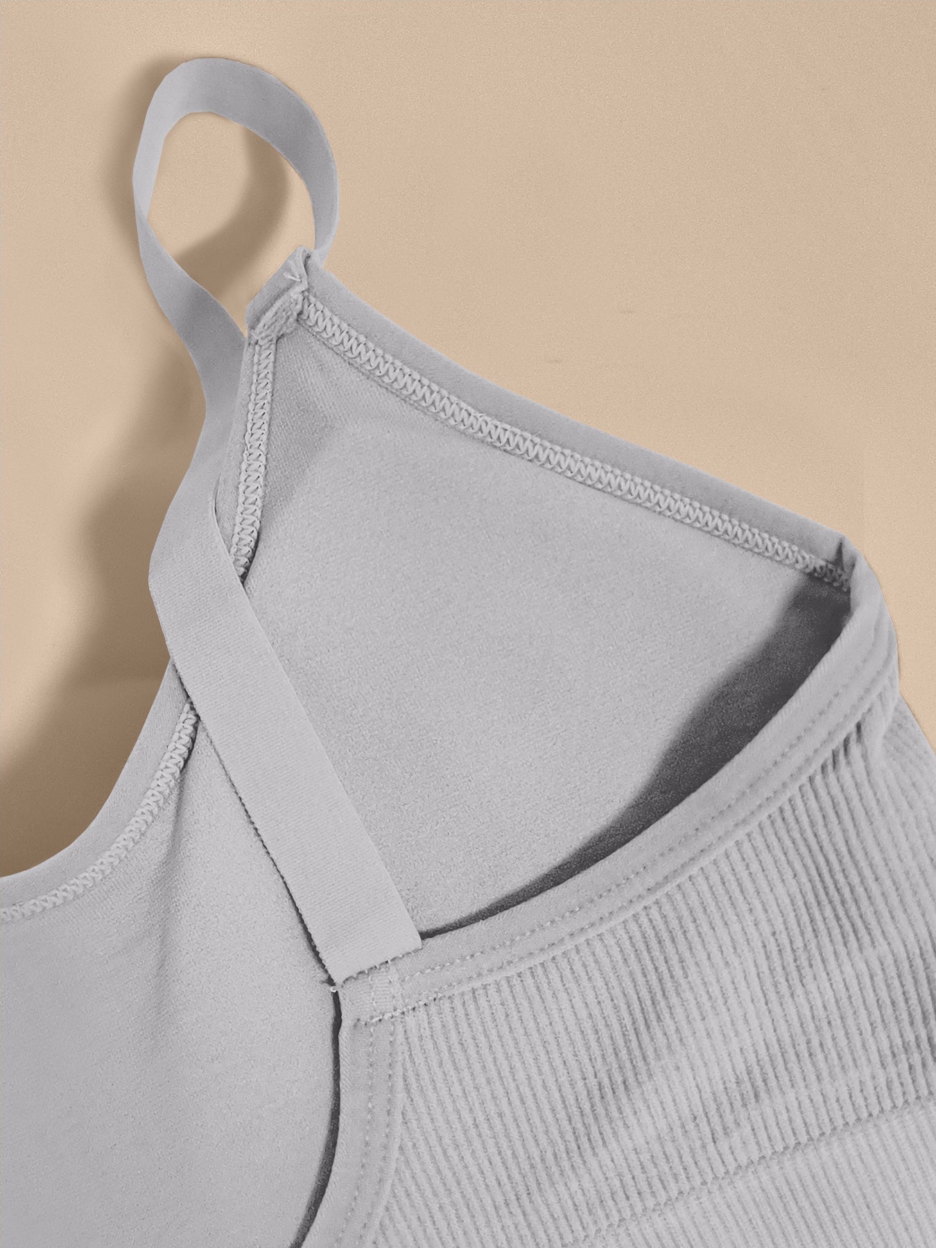 Women's Ribbed Plus Size Sports Bra and Tank Top Set For Yoga and Running