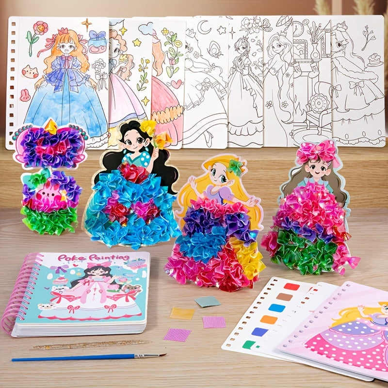 Libro de pegatinas Princess para niños a partir de 4 años con actividades creativas y pintura en acuarela