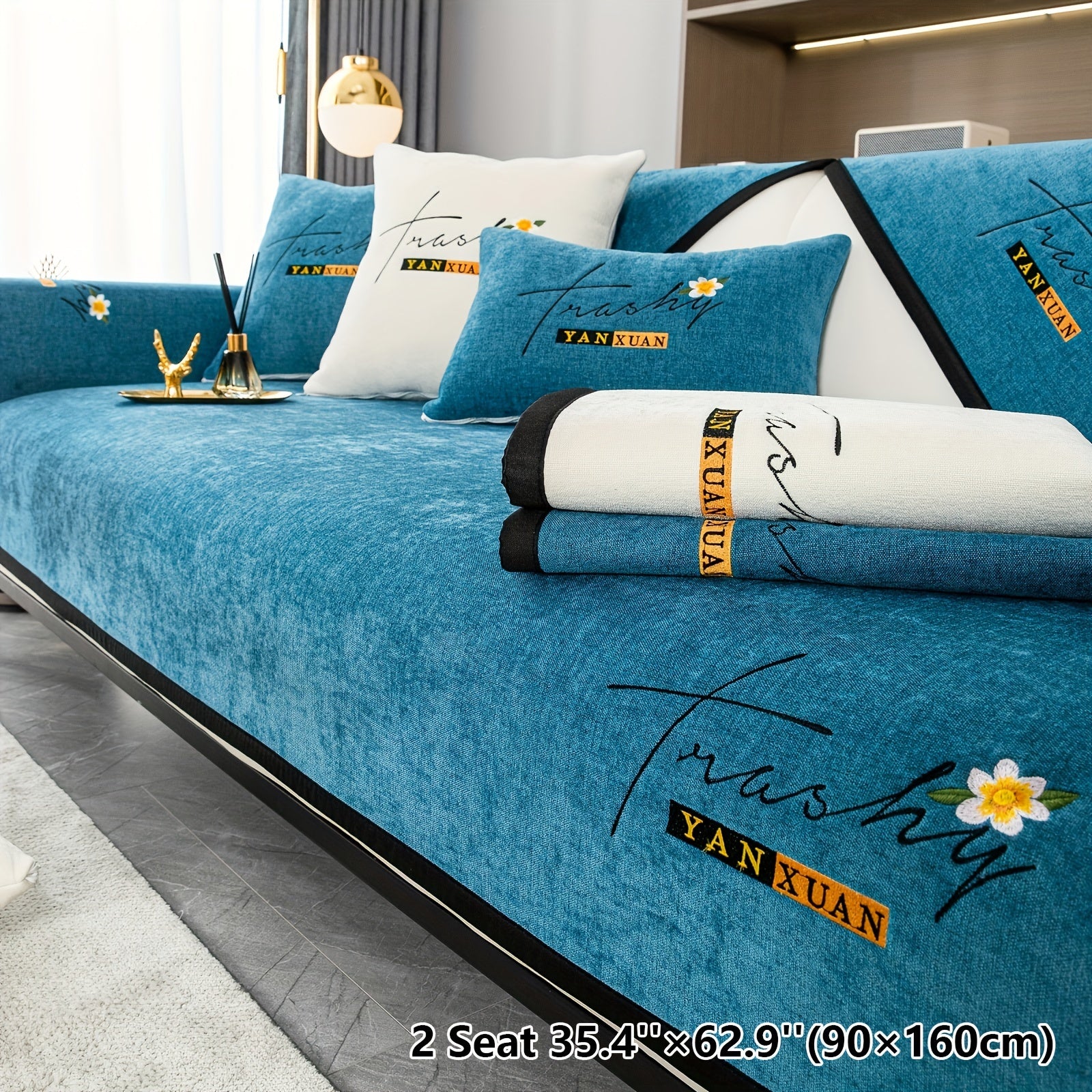 Chenille Sofa Slipcover All Seasons Protects Furniture and Enhances Home Decor