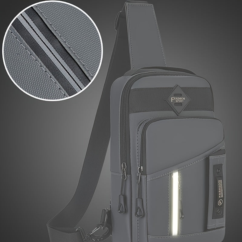 Men's Nylon Outdoor Chest Bag Crossbody Sling Bag for Sports and Casual Use