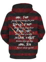 Plus Size Men's Hoodie with 3D Letter Sweet Dreams and Stripe Pattern