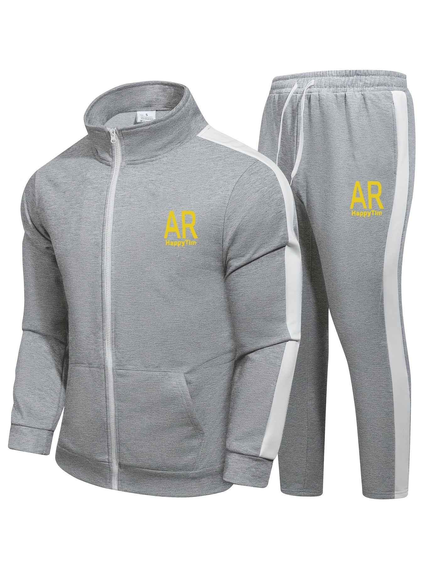 Printed Long Sleeve Zipper Lash Set with Polyester Knit Fabric for Spring Fall