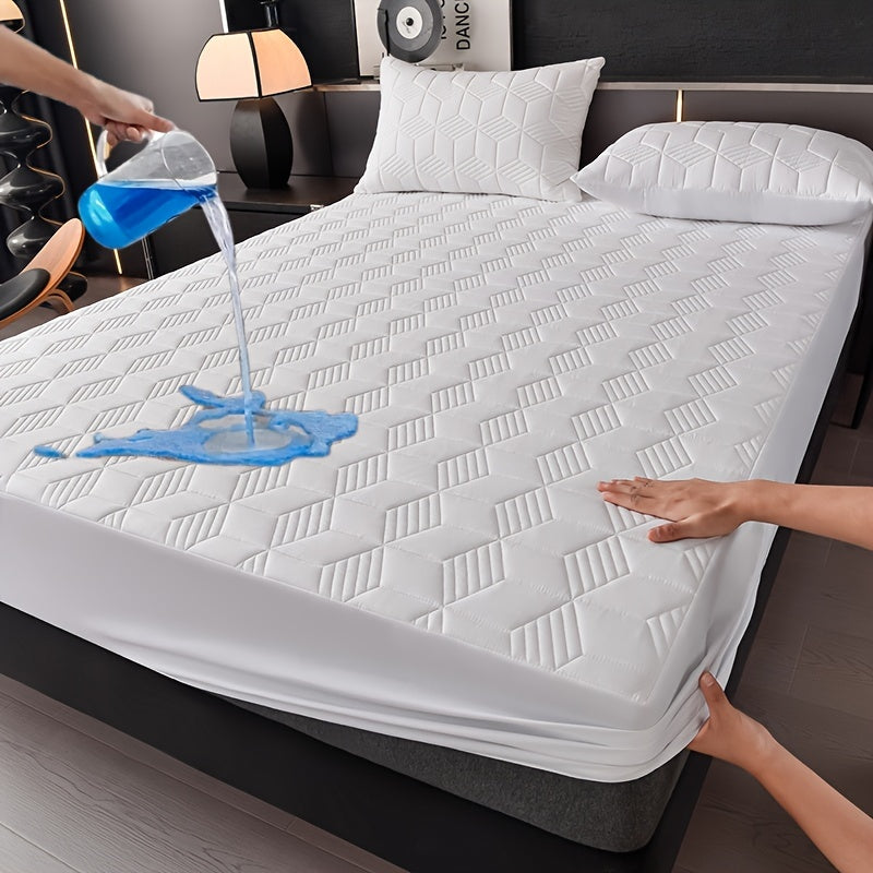 Waterproof Mattress Protector Cover Machine Washable Quilted Polyester PU Inner Layer for Bed Hotel Living Room
