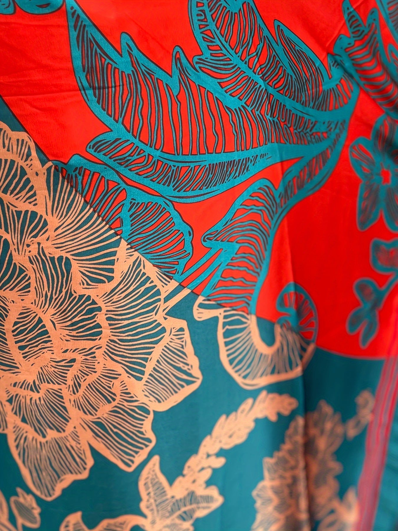 Plus Size Floral Longline Dress Short Sleeve Crew Neck Summer Women