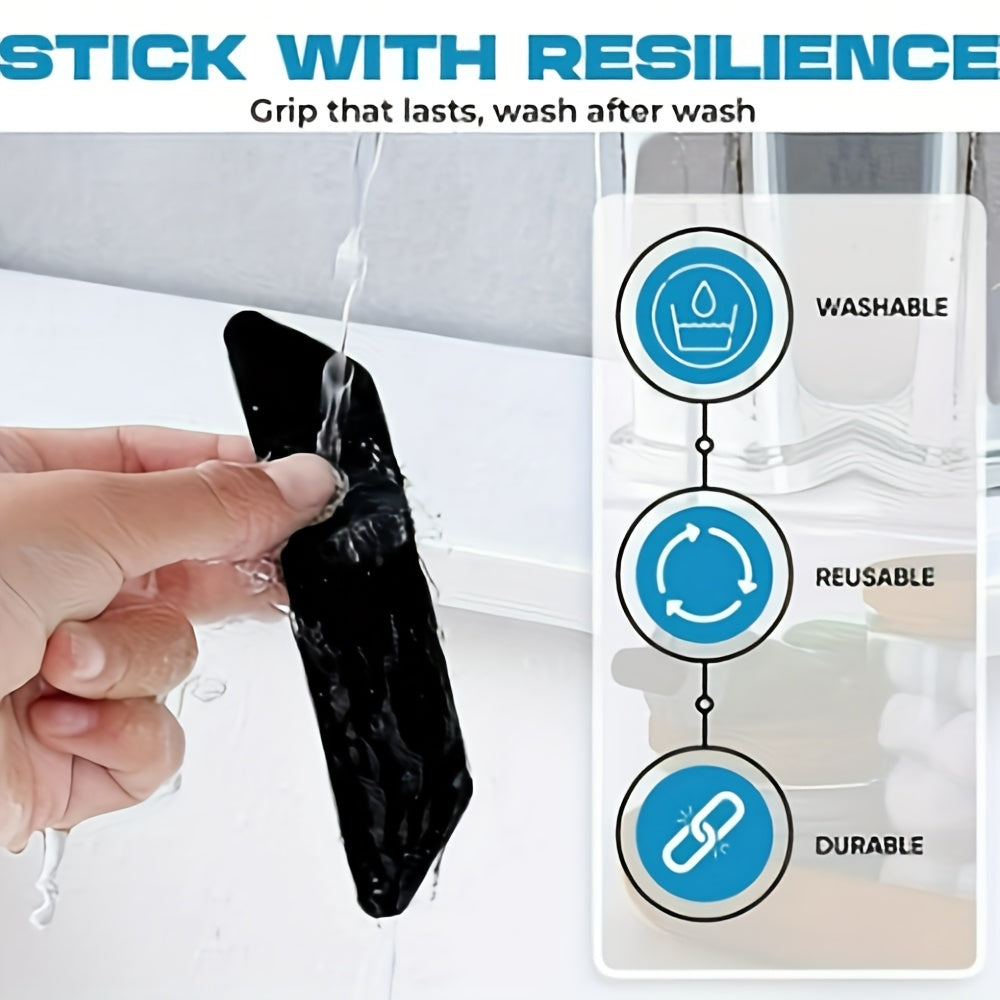 Set of 6 Reusable Double-Sided Carpet Grippers with Washable Adhesive Strips