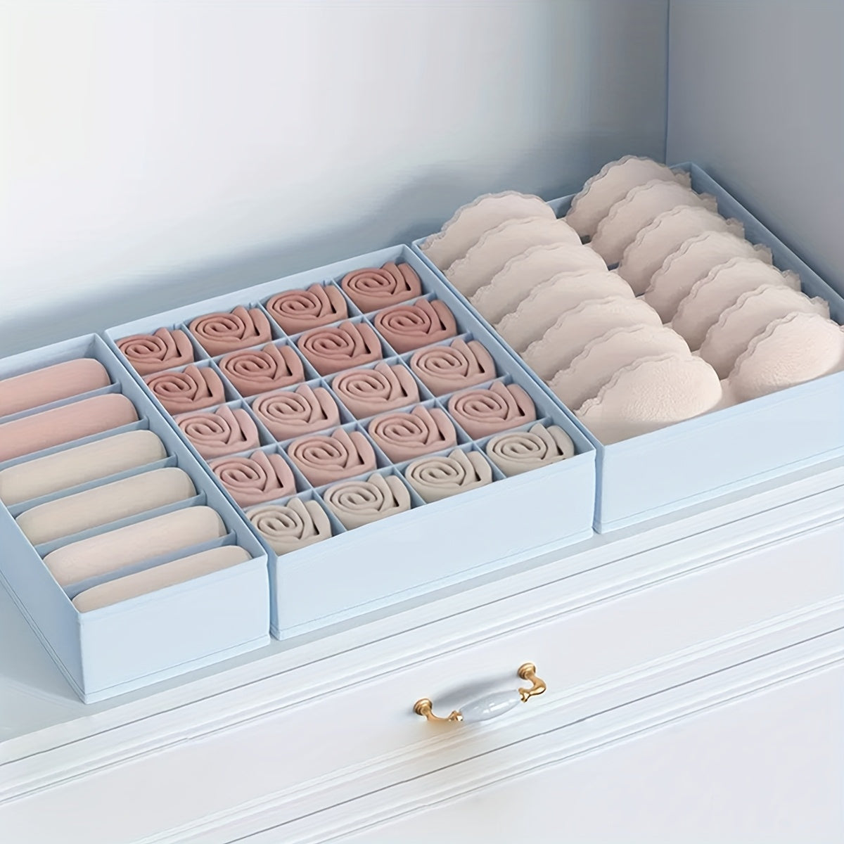 Multi-Grid Storage Baskets for Underwear Bras Socks Clothes Space Saving Organizer