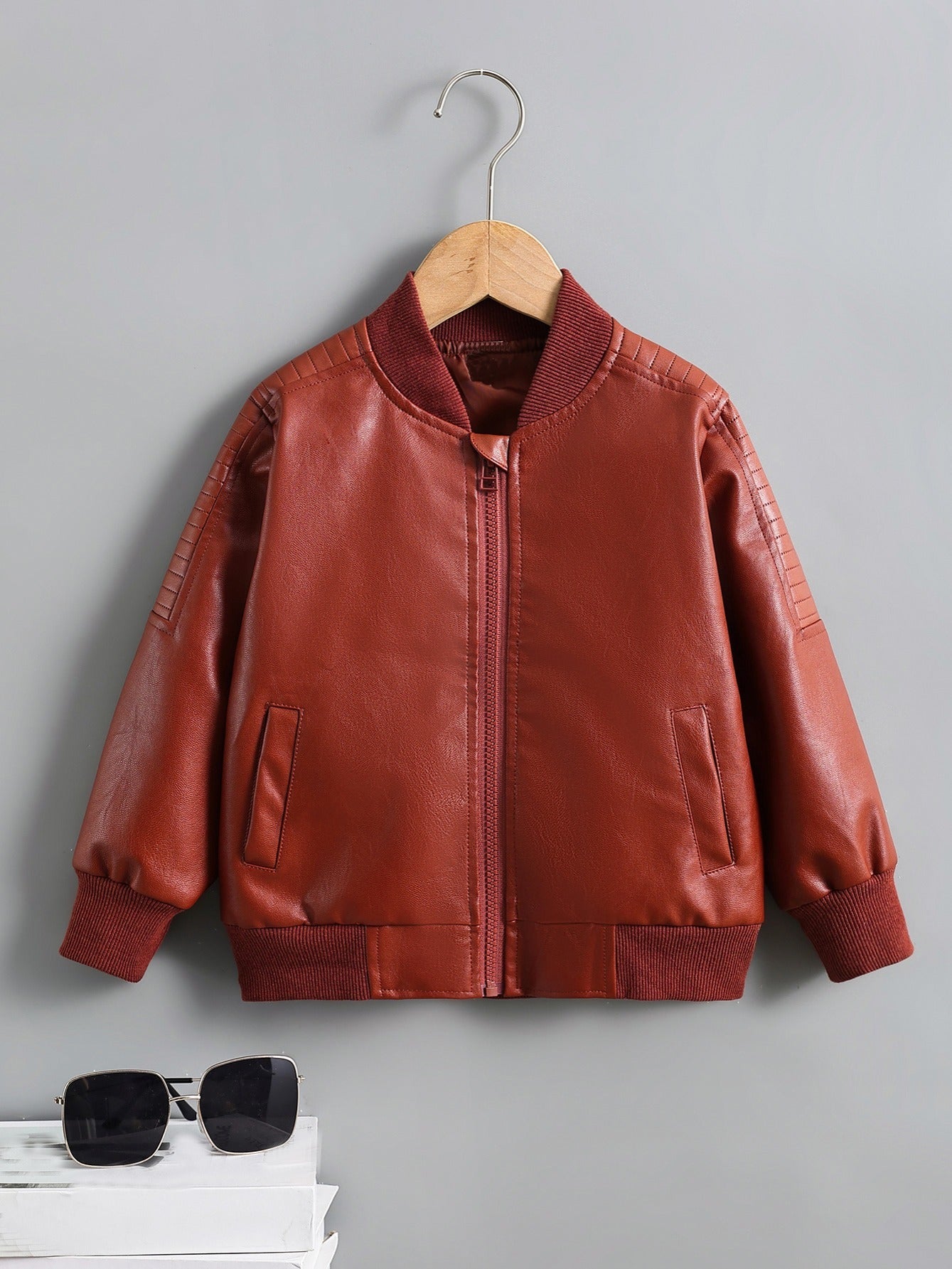 Boys' Polyester Zipper Jacket for Spring Autumn Winter Casual Streetwear Over 3 Years