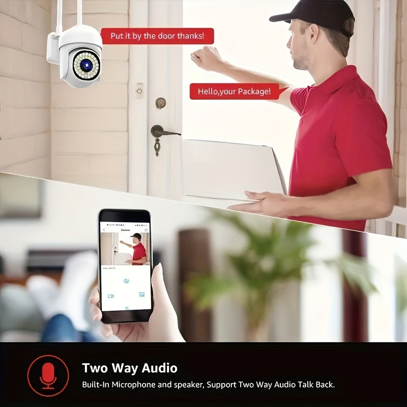 Cámara de seguridad inalámbrica con giro y inclinación de 360°, audio bidireccional, control remoto